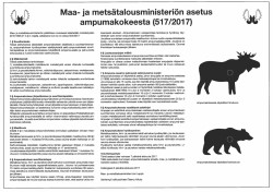 Ampumakokeen säännöt-seinätaulu/Skjutprovets regler-väggtavla